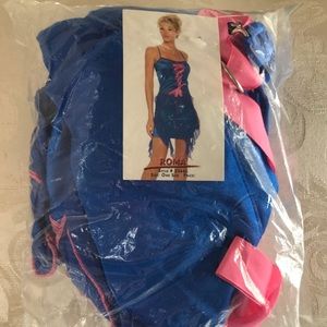 Satin and chiffon corset lacing dress